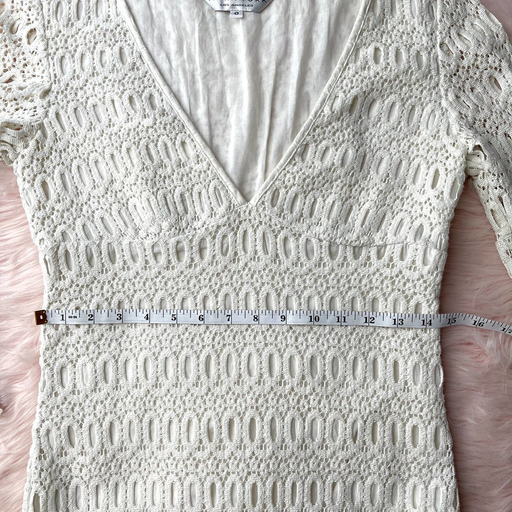TRINA TURK Off White Cotton Eyelet Crochet Sheath Dress - Size 8 - Picture 12 of 14